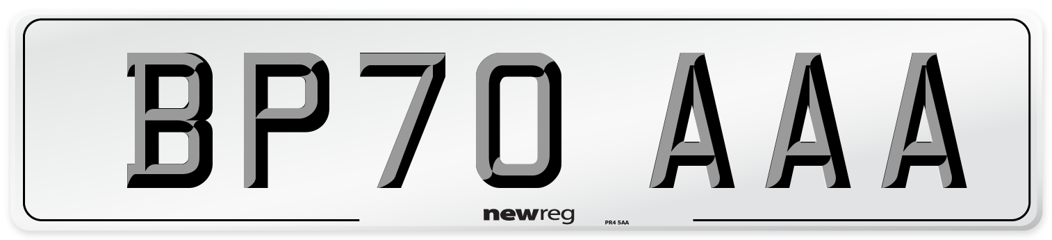 BP70 AAA Number Plate from New Reg